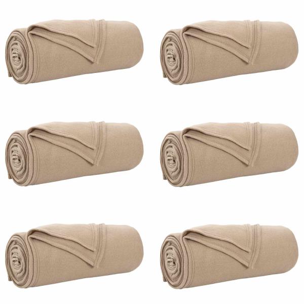 Wohndecken 6 stk. Kamel 200 x 150 cm 2.61 kg Fleece