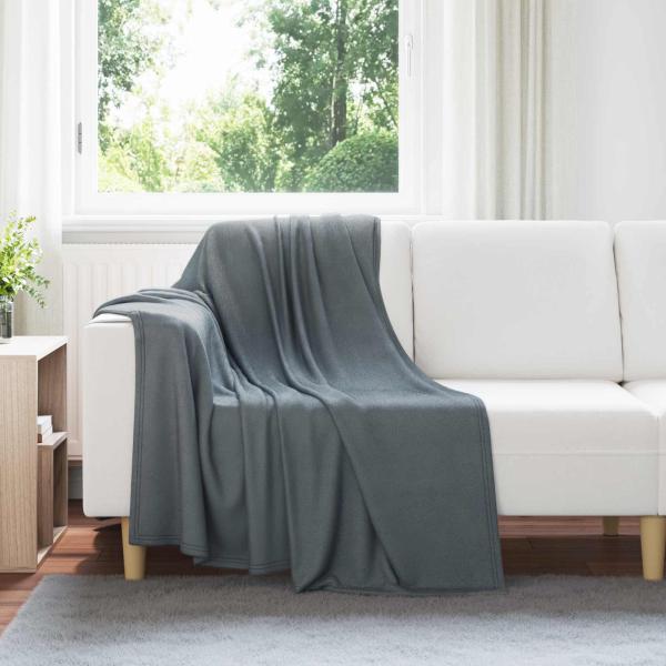 ARDEBO.de - Wohndecken 6 stk. Dunkelgrau 170 x 130 cm 1.86 kg Fleece