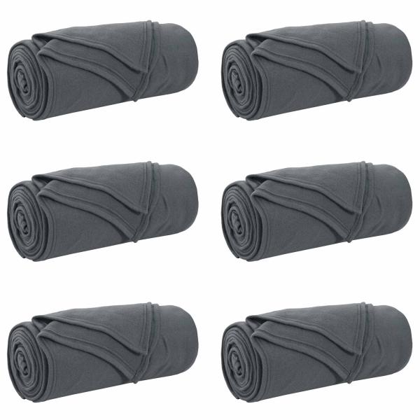 Wohndecken 6 stk. Dunkelgrau 200 x 150 cm 2.61 kg Fleece