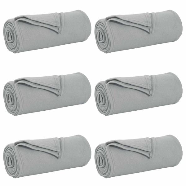 Wohndecken 6 stk. Grau 170 x 130 cm 1.86 kg Fleece