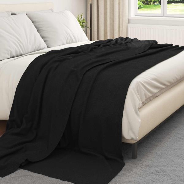 Wohndecken 6 stk. Schwarz 240 x 220 cm 4.28 kg Fleece