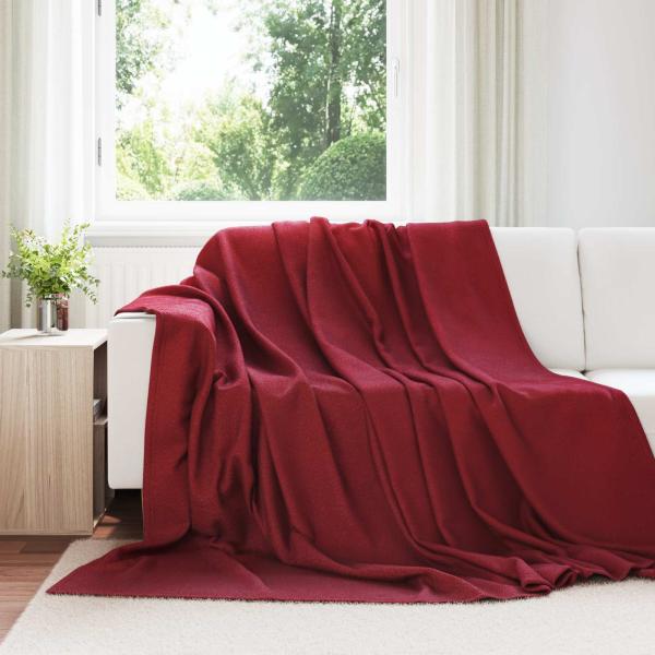 ARDEBO.de - Wohndecken 6 stk. Bordeauxrot 240 x 220 cm 4.28 kg Fleece