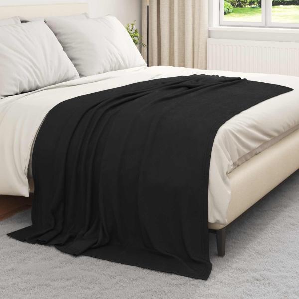 Wohndecken 24 stk. Schwarz 200 x 150 cm 10.08 kg Fleece