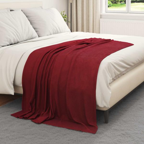 Wohndecken 24 stk. Bordeauxrot 170 x 130 cm 7.81 kg Fleece