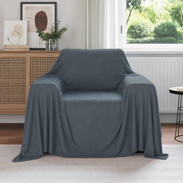 ARDEBO.de - Wohndecken 6 stk. Dunkelgrau 210 x 140 cm 2.56 kg Fleece