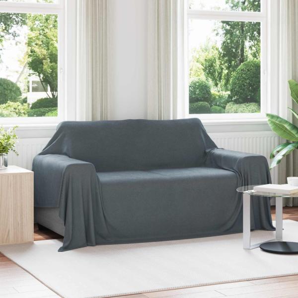 ARDEBO.de - Wohndecken 6 stk. Dunkelgrau 280 x 210 cm 4.88 kg Fleece