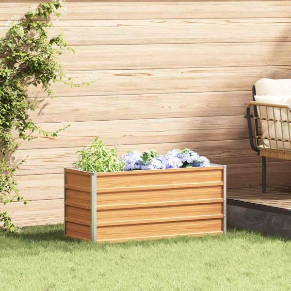 ARDEBO.de - Hochbeet Hellbraun 100 x 40 x 45 cm Verzinkter Stahl