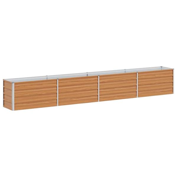Hochbeet Hellbraun 320 x 40 x 45 cm Verzinkter Stahl