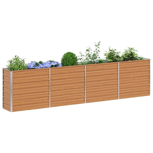 Hochbeet Hellbraun 320 x 40 x 77 cm Verzinkter Stahl