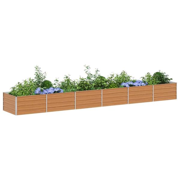 Hochbeet Hellbraun 480 x 80 x 45 cm Verzinkter Stahl