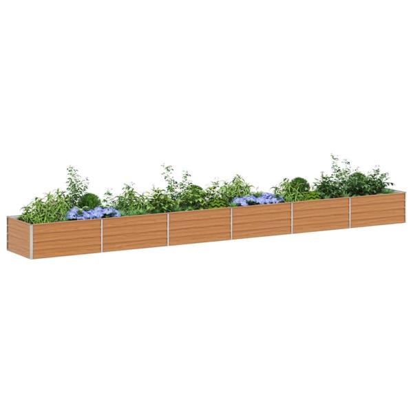 Hochbeet Hellbraun 600 x 80 x 45 cm Verzinkter Stahl