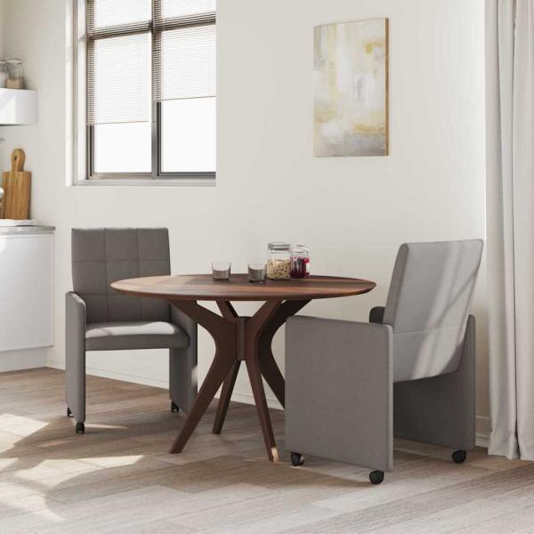 Esszimmerstühle mit Rollen 2 Stk. Stoff Taupe 58 x 65 x 94 cm
