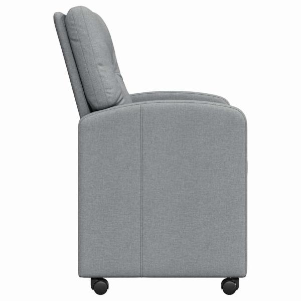 Esszimmerstühle mit Rollen 2 Stk. Stoff Hellgrau