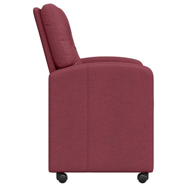 Esszimmerstühle mit Rollen 2 Stk. Stoff Weinrot 57 x 67 x 95 cm