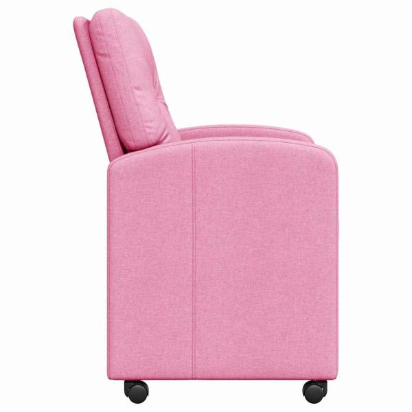 Esszimmerstühle mit Rollen 2 stk. Stoff Rosa 57 x 67 x 95 cm