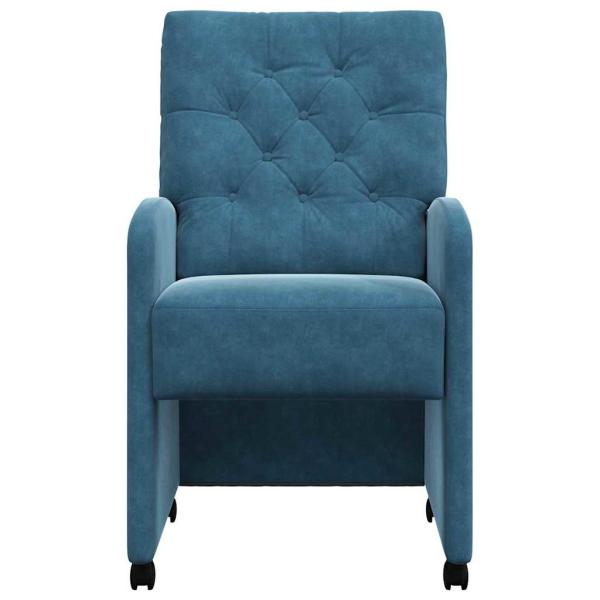 Esszimmerst?hle mit Rollen 2 stk. Samt Blau 58 x 67 x 97 cm