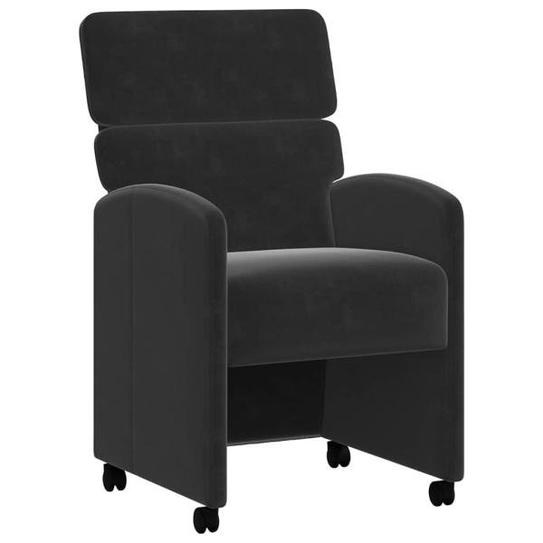 Esszimmerstühle mit Rollen 2 Stk. Samt Schwarz 58 x 65 x 98 cm
