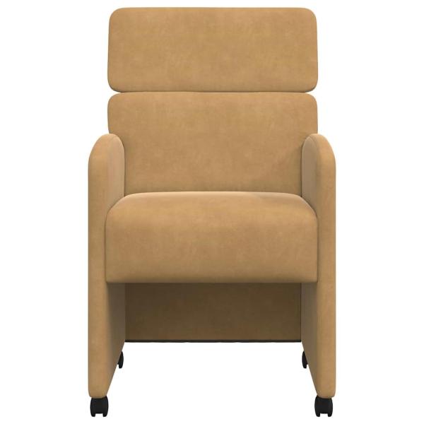 Esszimmerstühle mit Rollen 2 Stk. Samt Braun 58 x 65 x 98 cm