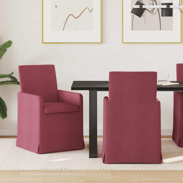 ARDEBO.de - Esszimmerstühle 2 Stk. Stoff Weinrot 57 x 67 x 95 cm