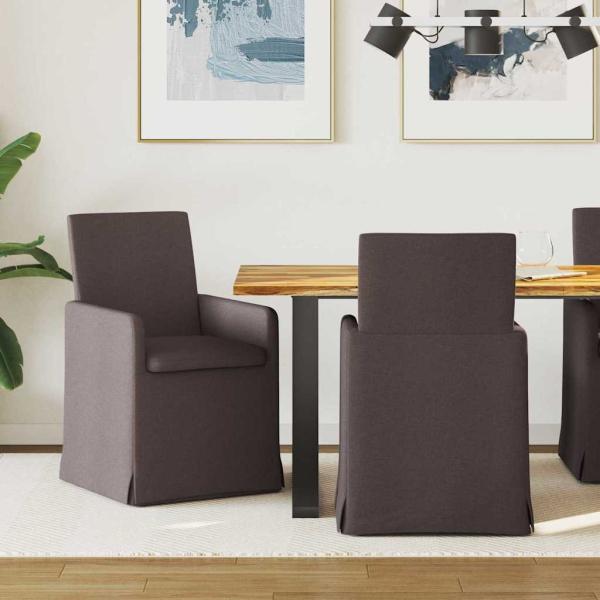 ARDEBO.de - Esszimmerstühle 2 Stk. Stoff Dunkelbraun 57 x 67 x 95 cm