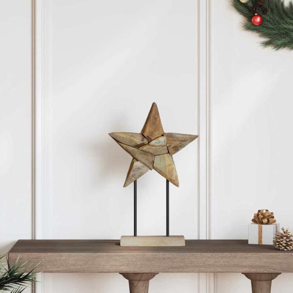 ARDEBO.de - Weihnachtsstern Braun 31 x 15 x 46 cm Massivholz Teak
