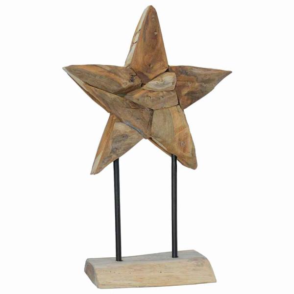 Weihnachtsstern Braun 31 x 15 x 46 cm Massivholz Teak