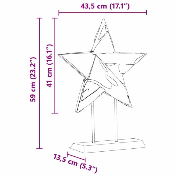 Weihnachtsstern Braun 43,5 x 13,5 x 59 cm Massivholz Teak