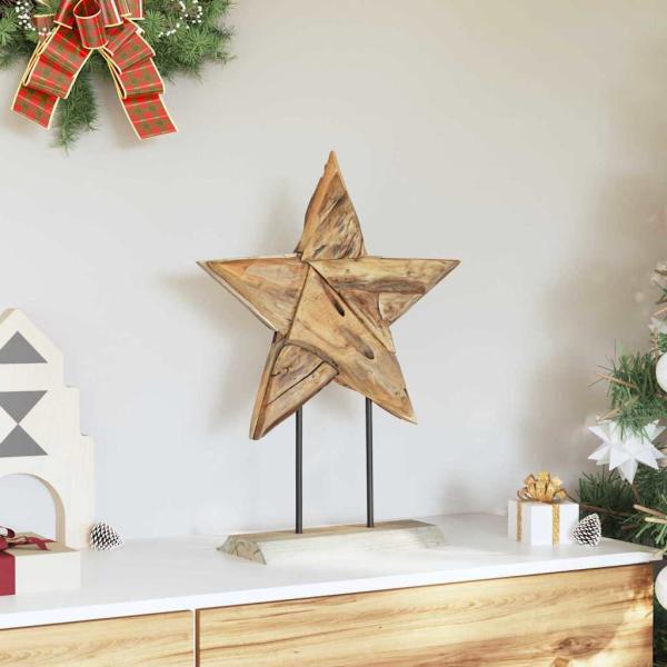 Weihnachtsstern Braun 43,5 x 13,5 x 59 cm Massivholz Teak