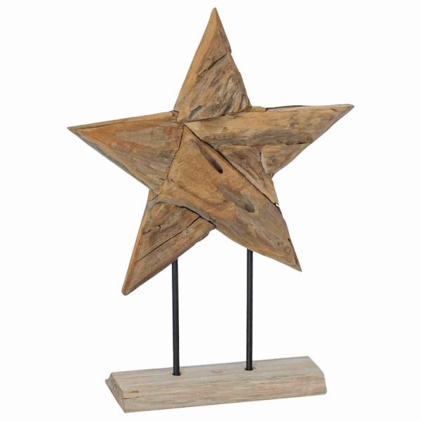 Weihnachtsstern Braun 43,5 x 13,5 x 59 cm Massivholz Teak
