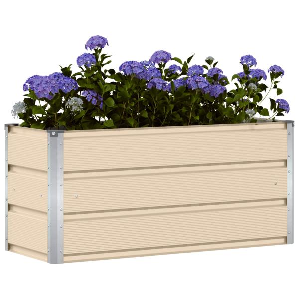 Pflanzkübel Elfenbein 100 x 40 x 45 cm Stahl