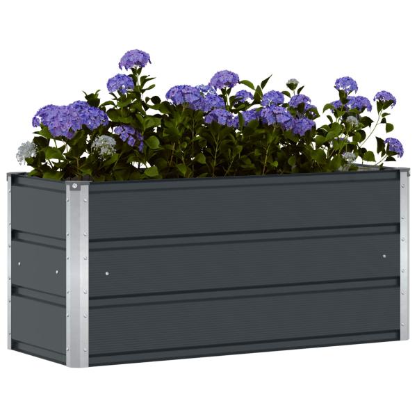Pflanzkübel Anthrazit 100 x 40 x 45 cm Stahl