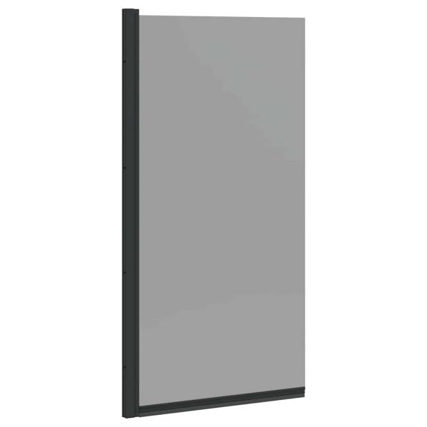Bad-Duschschirm Schwarz 68 x 130 cm Gehärtetes Glas