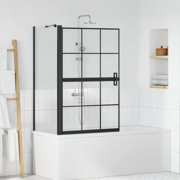 ARDEBO.de - Bad-Duschschirm Schwarz und Transparent 80 x 68 x 128 cm