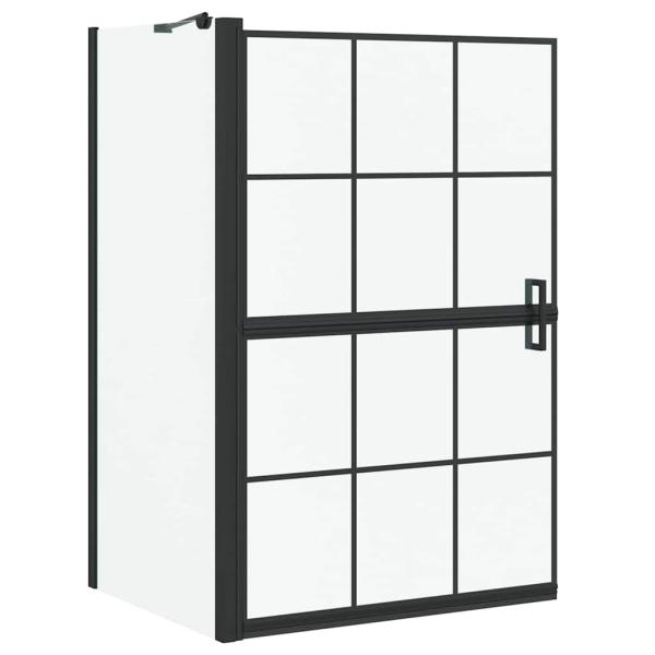 Bad-Duschschirm Schwarz und Transparent 80 x 68 x 128 cm