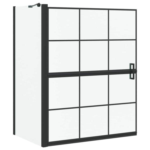 Bad-Duschschirm Schwarz und Transparent 100 x 68 x 128 cm