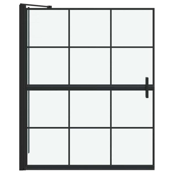 Bad-Duschschirm Schwarz und Transparent 100 x 68 x 128 cm