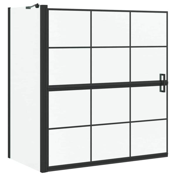 Bad-Duschschirm Schwarz und Transparent 116 x 68 x 128 cm