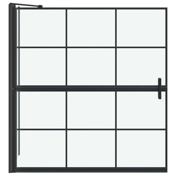 Bad-Duschschirm Schwarz und Transparent 116 x 68 x 128 cm