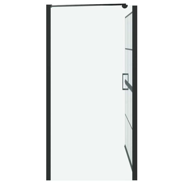 Bad-Duschschirm Schwarz und Transparent 116 x 68 x 128 cm