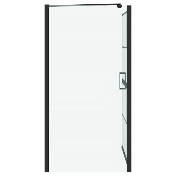 Bad-Duschschirm Schwarz und Transparent 80 x 68 x 128 cm