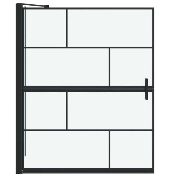 Bad-Duschschirm Schwarz und Transparent 100 x 68 x 128 cm
