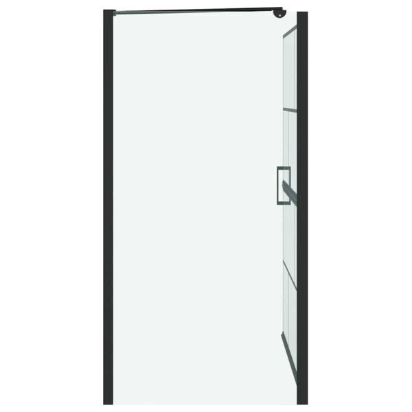 Bad-Duschschirm Schwarz und Transparent 100 x 68 x 128 cm
