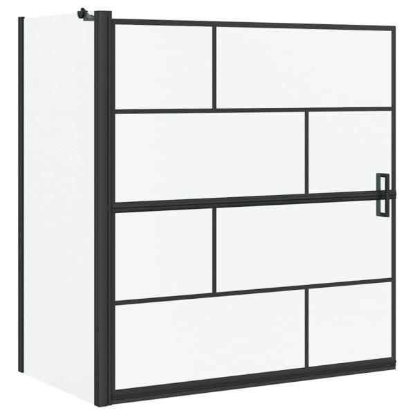 Bad-Duschschirm Schwarz und Transparent 116 x 68 x 128 cm