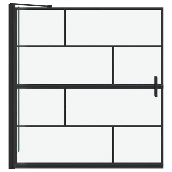 Bad-Duschschirm Schwarz und Transparent 116 x 68 x 128 cm