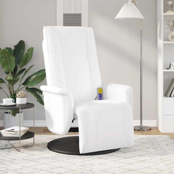 Schwenkbarer Massagesessel Weiß 71 x 90 x 105 cm Kunstleder