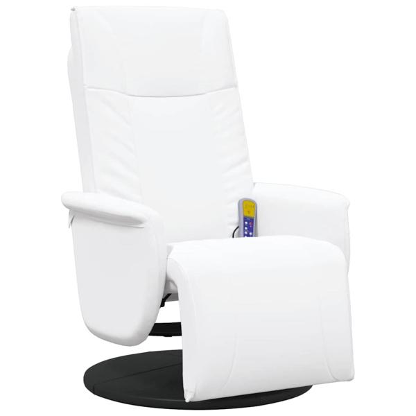 Schwenkbarer Massagesessel Weiß 71 x 90 x 105 cm Kunstleder