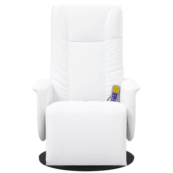 Schwenkbarer Massagesessel Weiß 71 x 90 x 105 cm Kunstleder
