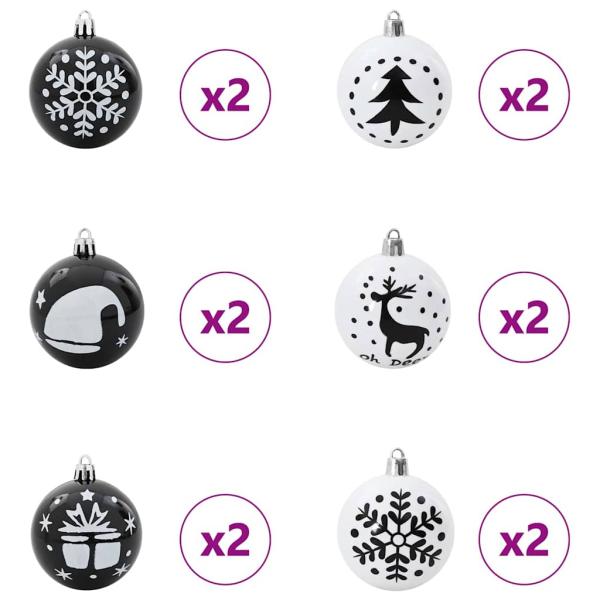 Weihnachtskugel-Set 40 stk. Schwarz und Weiß Ø 6 cm Kunststoff