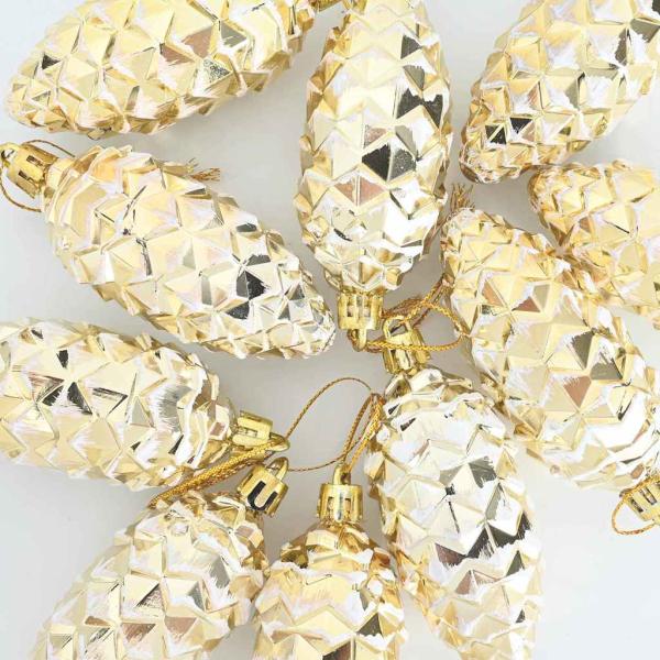 Weihnachts-Tannenzapfen Ball 40 stk. Gold 4 x 9 cm Kunststoff