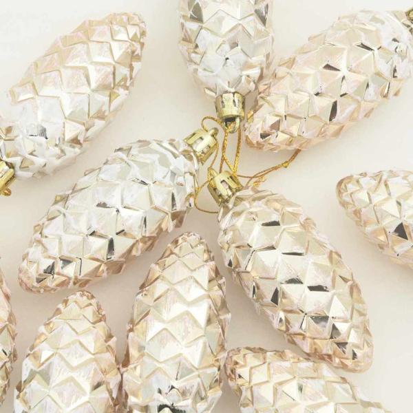Weihnachts-Tannenzapfen Ball 40 stk. Champagner 4 x 9 cm